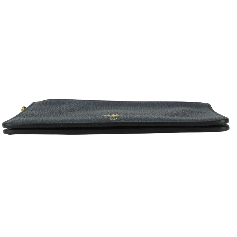 Dior Christian Pouch Navy Type Women Handbag Leather Travel Bag