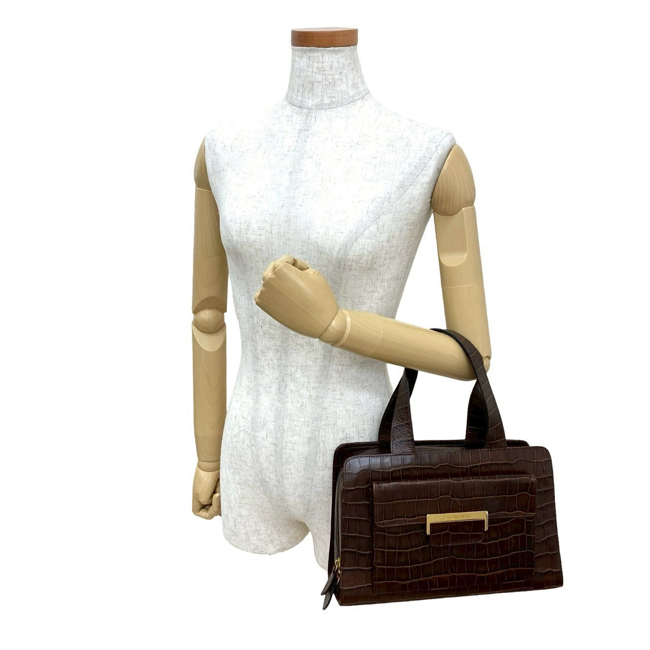 YSL Saint Laurent Yves Handbag Leather Brown Travel Bag
