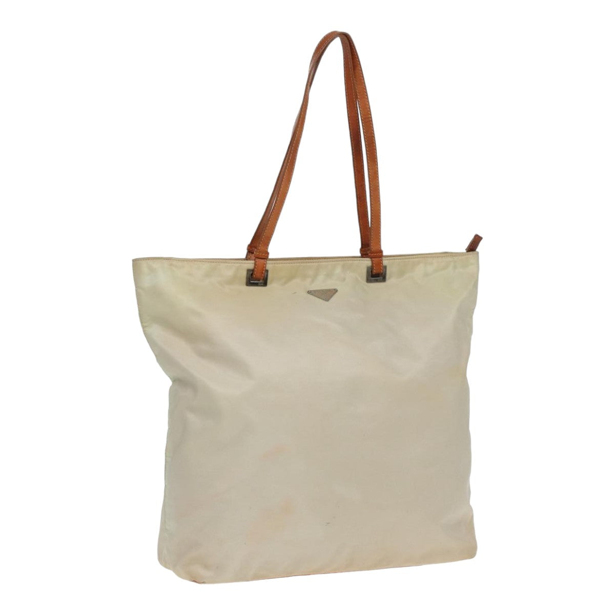 Prada Tote Bag Auth Nylon White White Auth 83952
