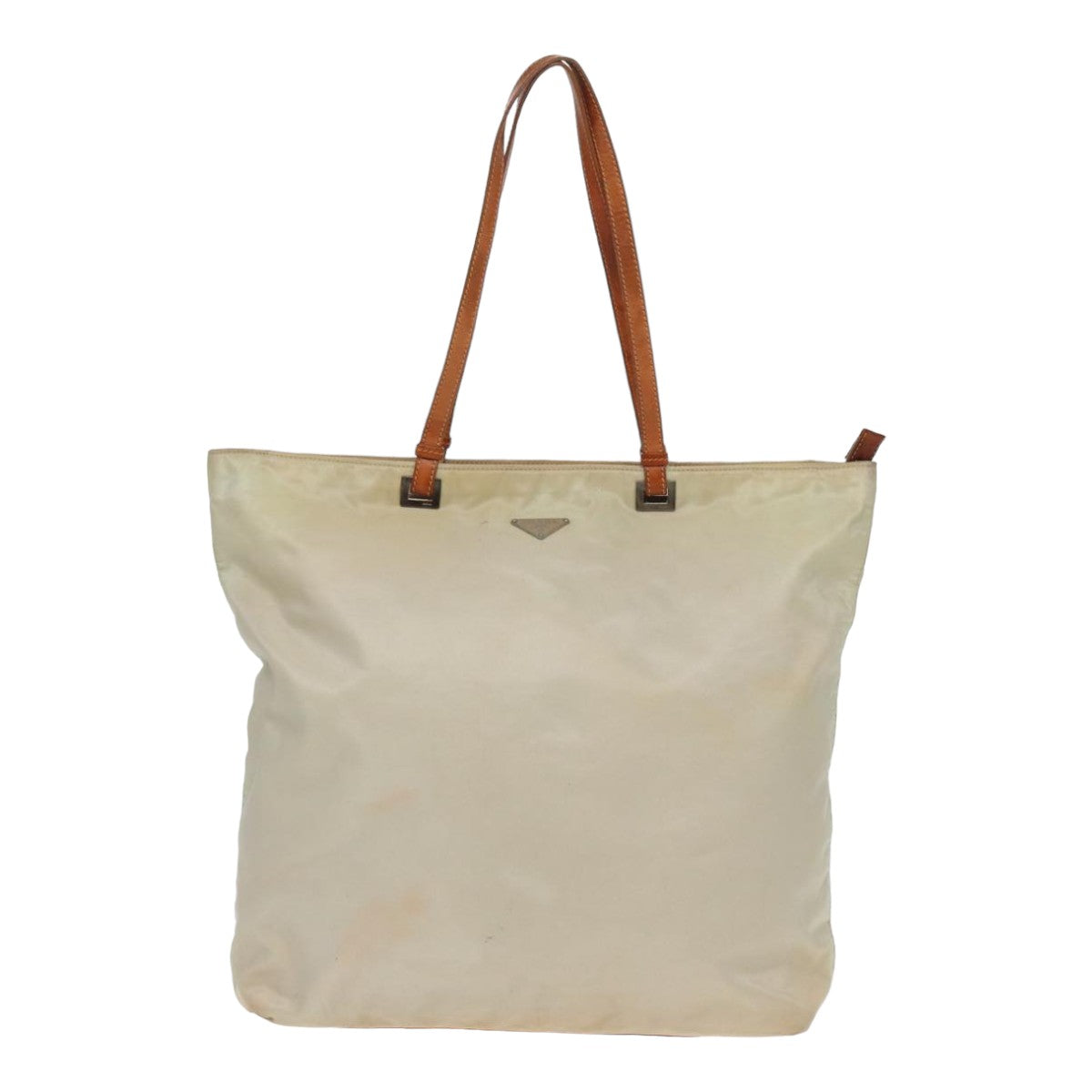 Prada Tote Bag Auth Nylon White White Auth 83952
