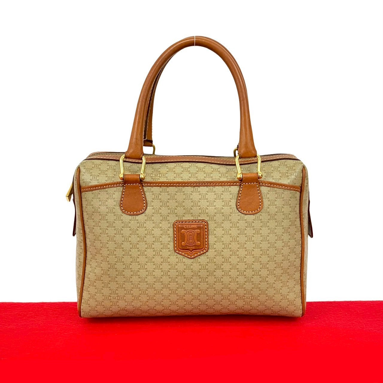 Handbag Leather Beige Travel Bag
