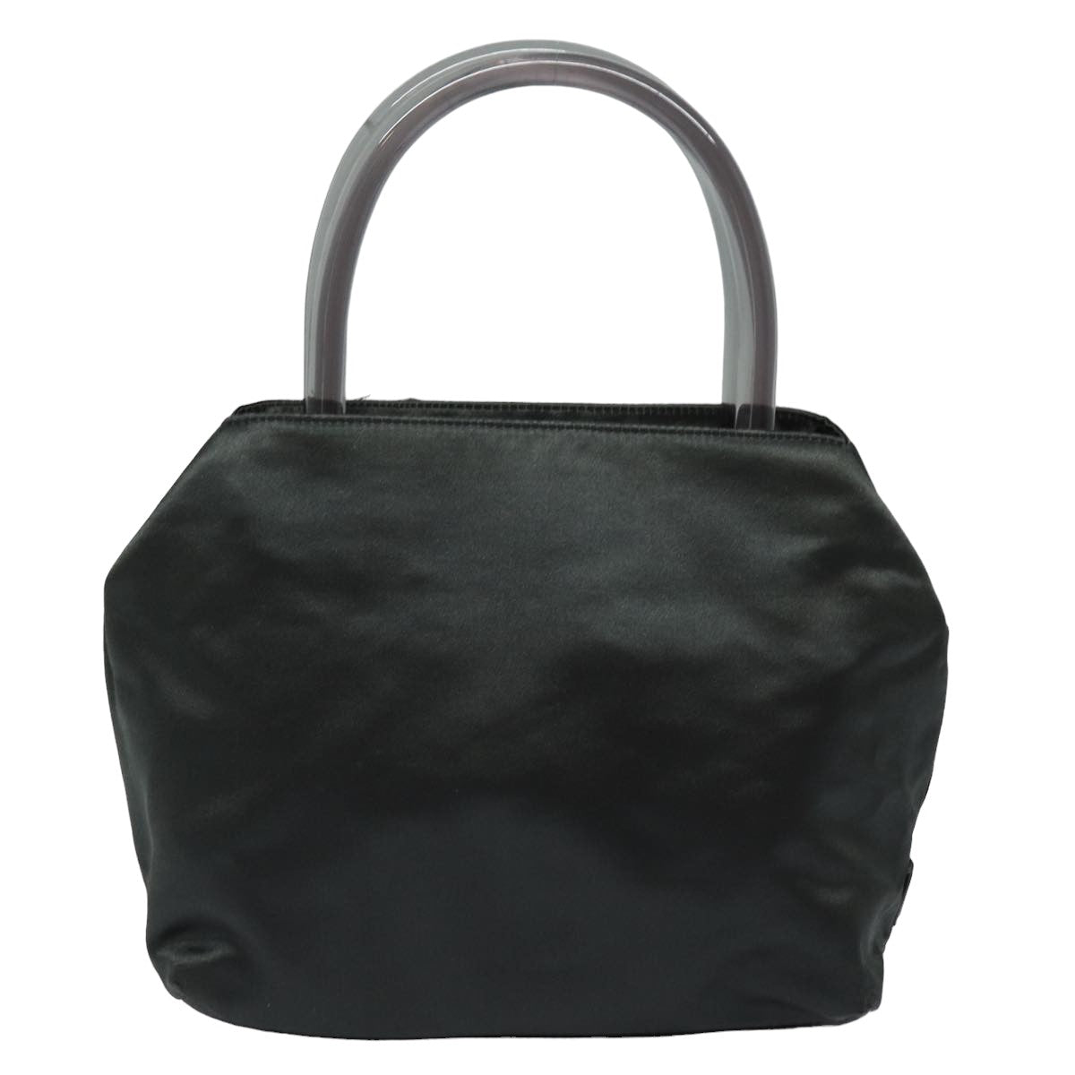 Prada Hand Bag Auth Satin Gray Travel Bag