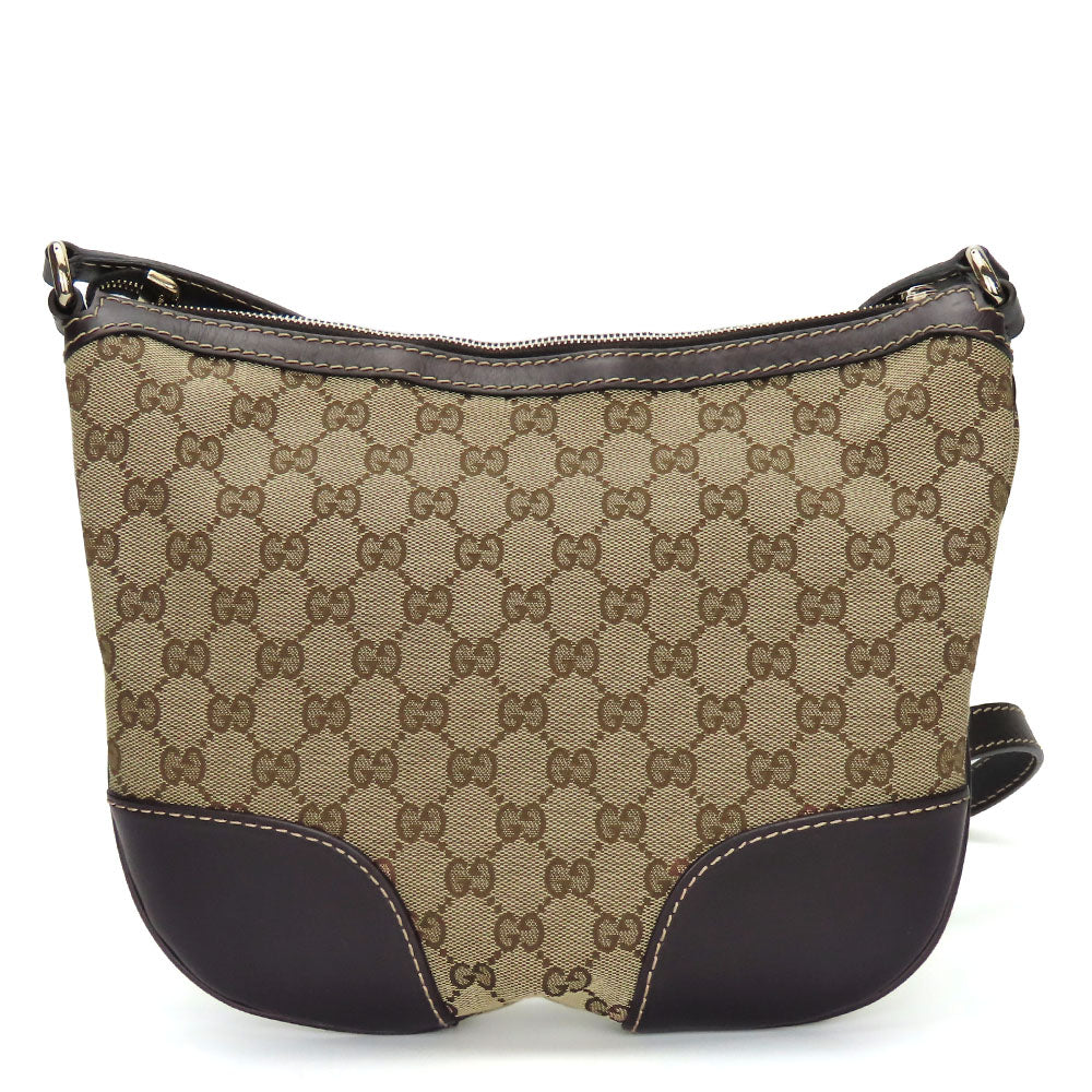 Gucci Shoulder Bag Leather Canvas