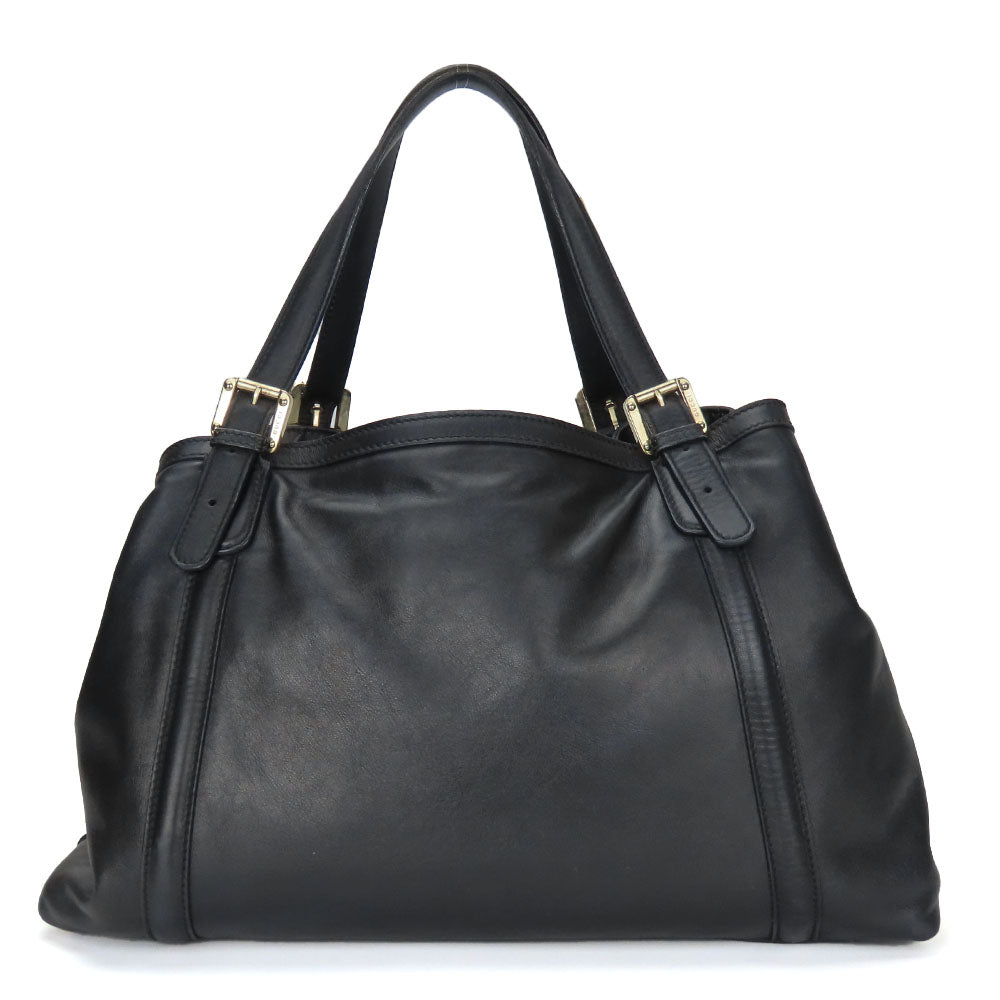 Gucci Newbrit Double G Leather Black Tote Bag