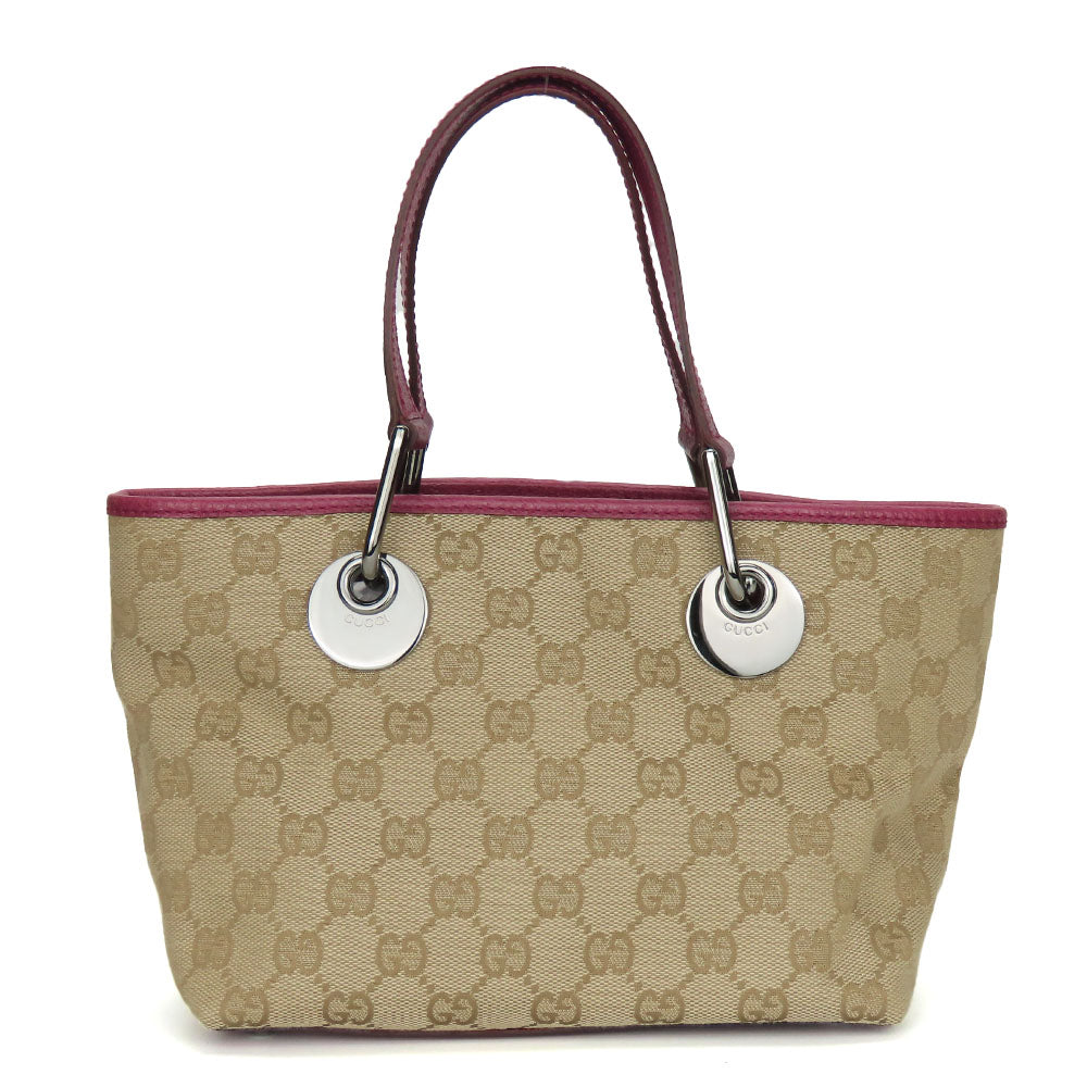Gucci GG Leather Canvas Beige Handbag