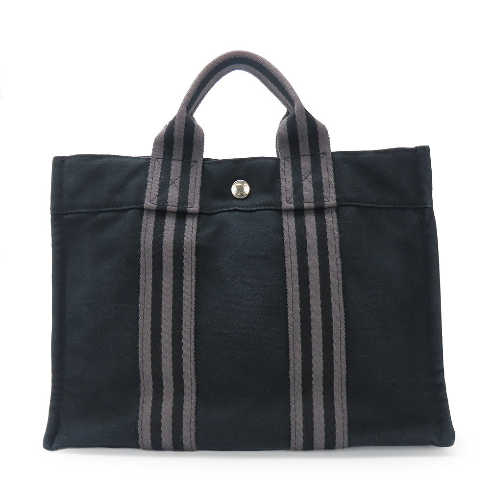 Hermes Handbag Fool Toepm Unisex Unisex Canvas Black Travel Bag