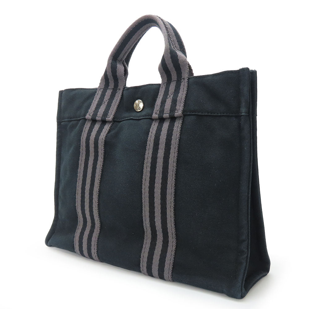 Hermes Handbag Fool Toepm Unisex Unisex Canvas Black Travel Bag