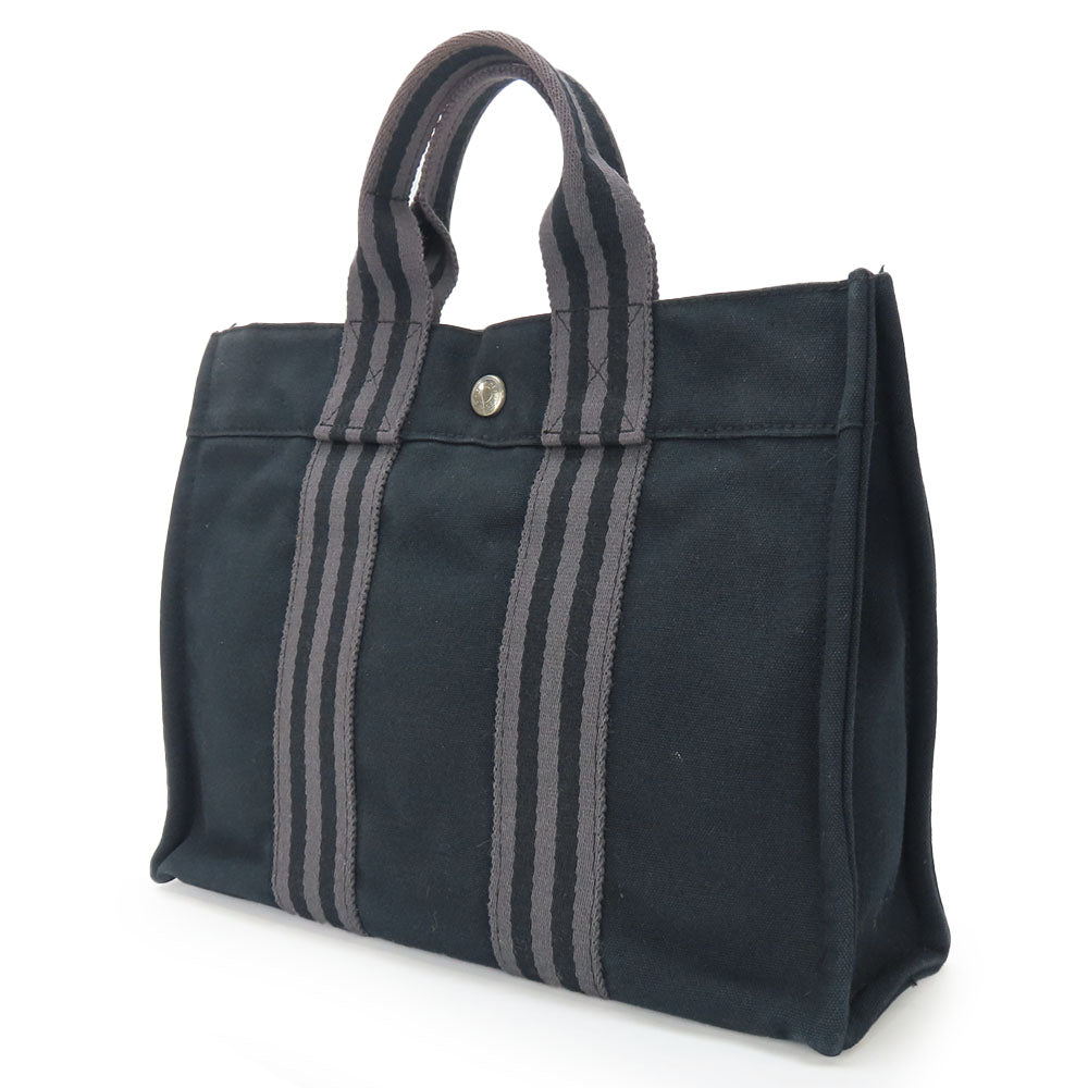 Hermes Handbag Fool Toepm Women Canvas Black Travel Bag
