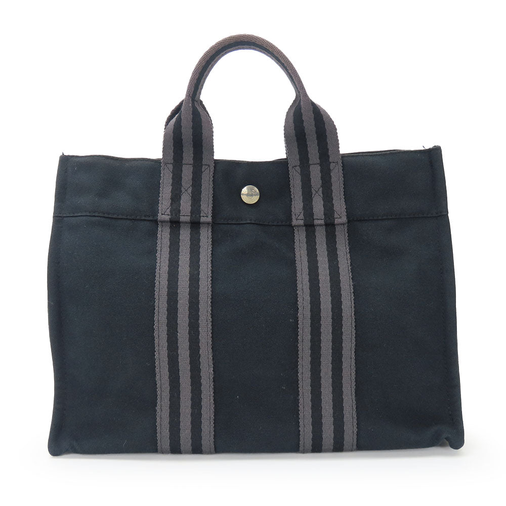 Hermes Handbag Fool Toepm Women Canvas Black Travel Bag