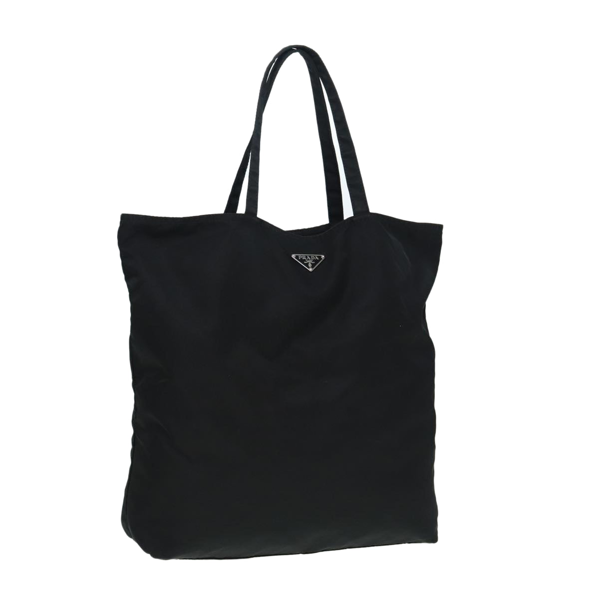 Prada Tote Bag Auth Nylon Black Black Auth 84242