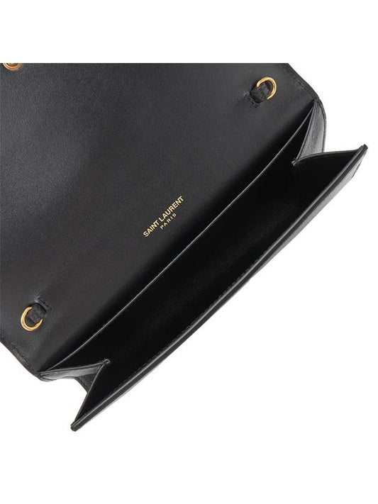 YSL Saint Laurent Saint Laurent Trending Uptown Shiny Grained Wallet Leather Black Backpack