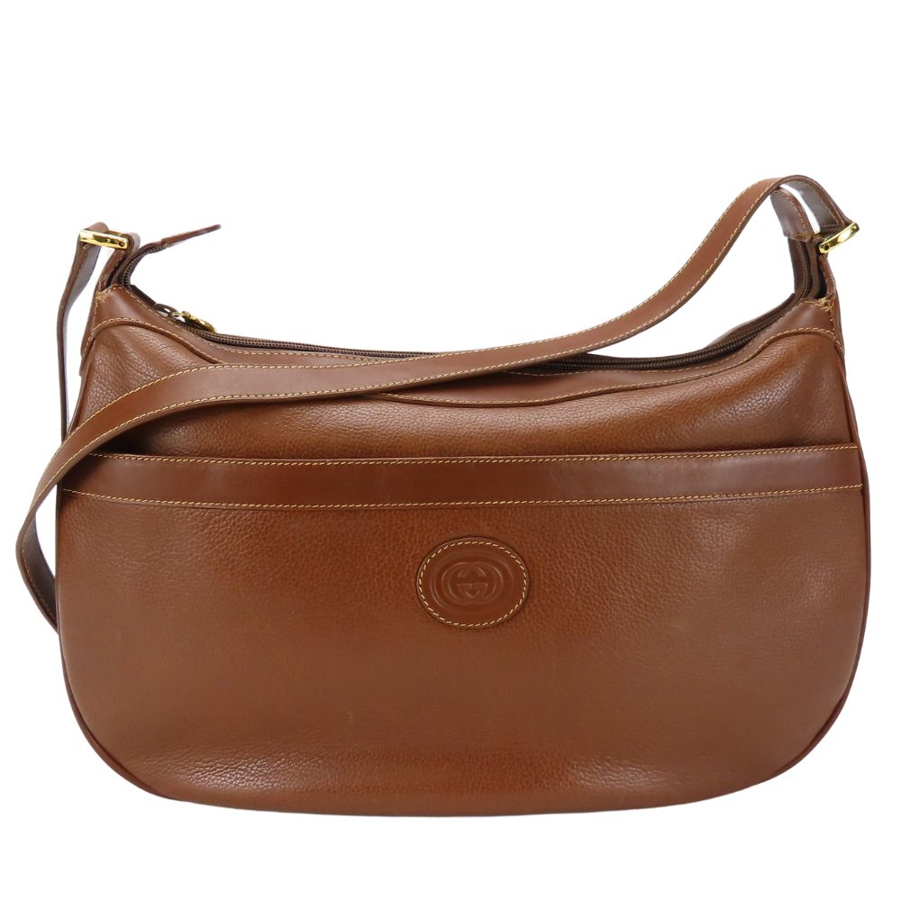 Gucci 001.104 Leather Brown Shoulder Bag