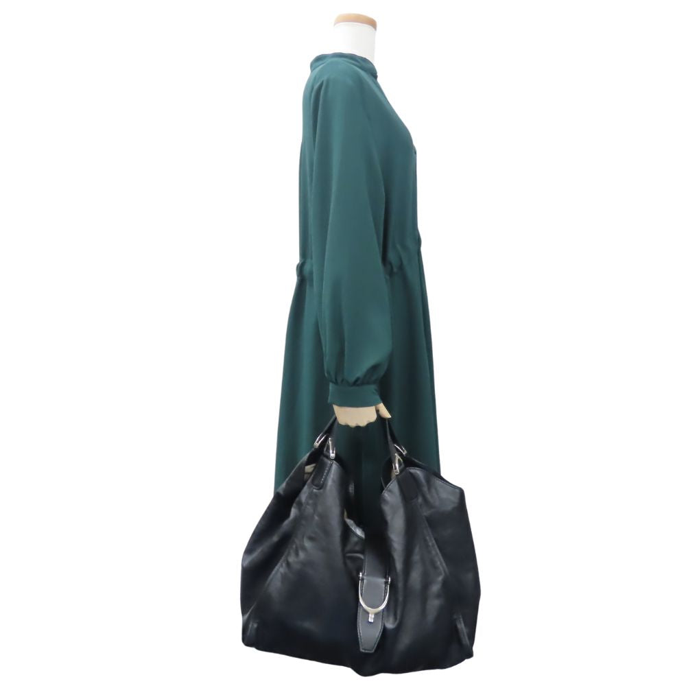 Gucci Soft stirrup Leather Black Tote Bag