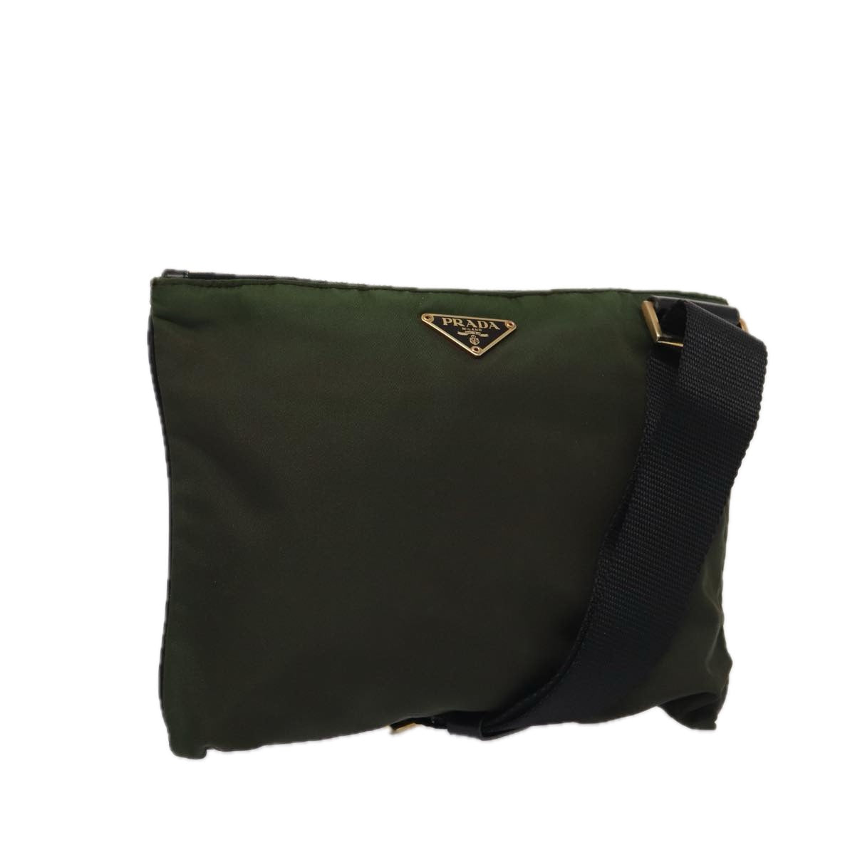 Prada Shoulder Bag Khaki Auth Nylon Khaki Auth 84454
