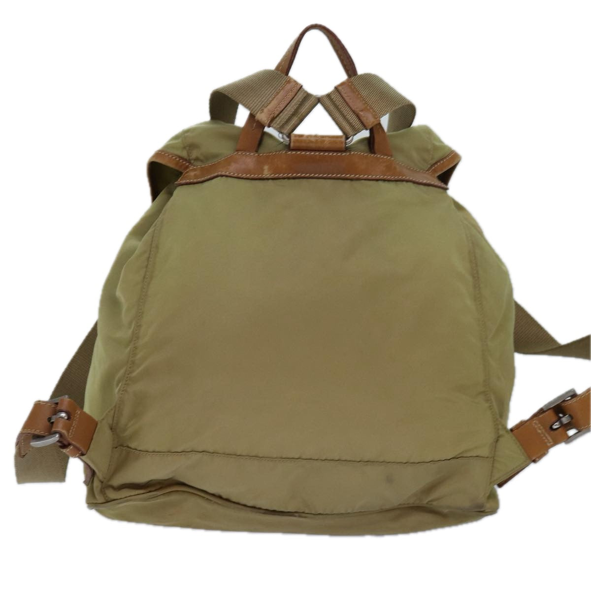 Prada Backpack Auth Nylon Silver Cream