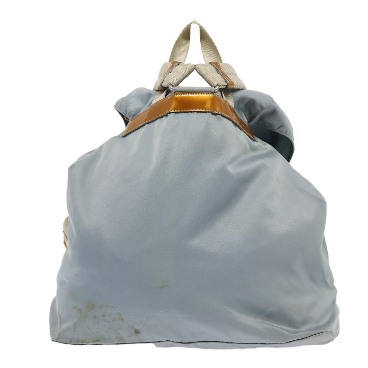 Prada Backpack Light Auth Nylon Blue Silver
