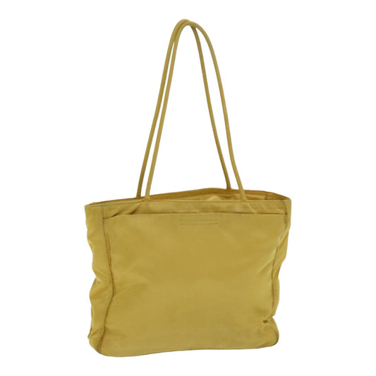 Prada Tote Bag Auth Nylon Silver Yellow