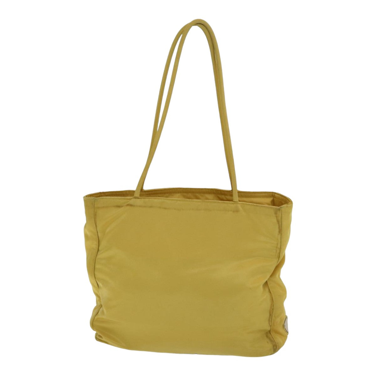 Prada Tote Bag Auth Nylon Silver Yellow