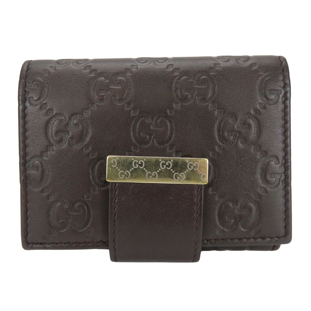 Gucci Sima Dark Leather Brown Wallet Case