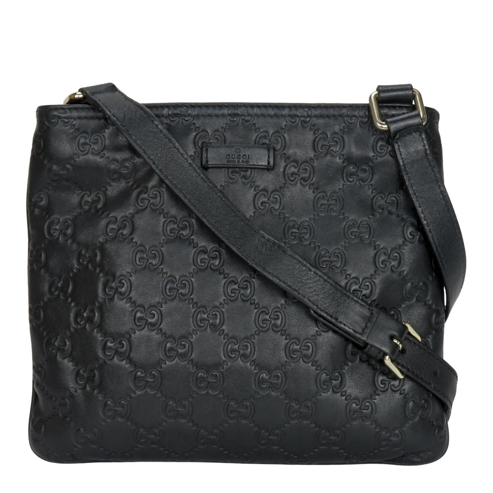 Gucci Sima Leather Black Shoulder Bag 2