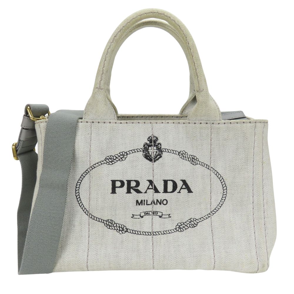 Prada Canapa 2Way Tote Bag Canvas