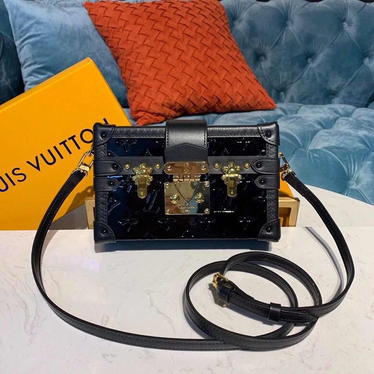 Top Quality Petite Malle Vernis For Women Monogram Black Crossbody Bag