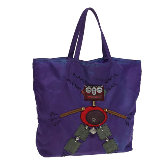 Prada Tote Bag Auth Nylon Purple