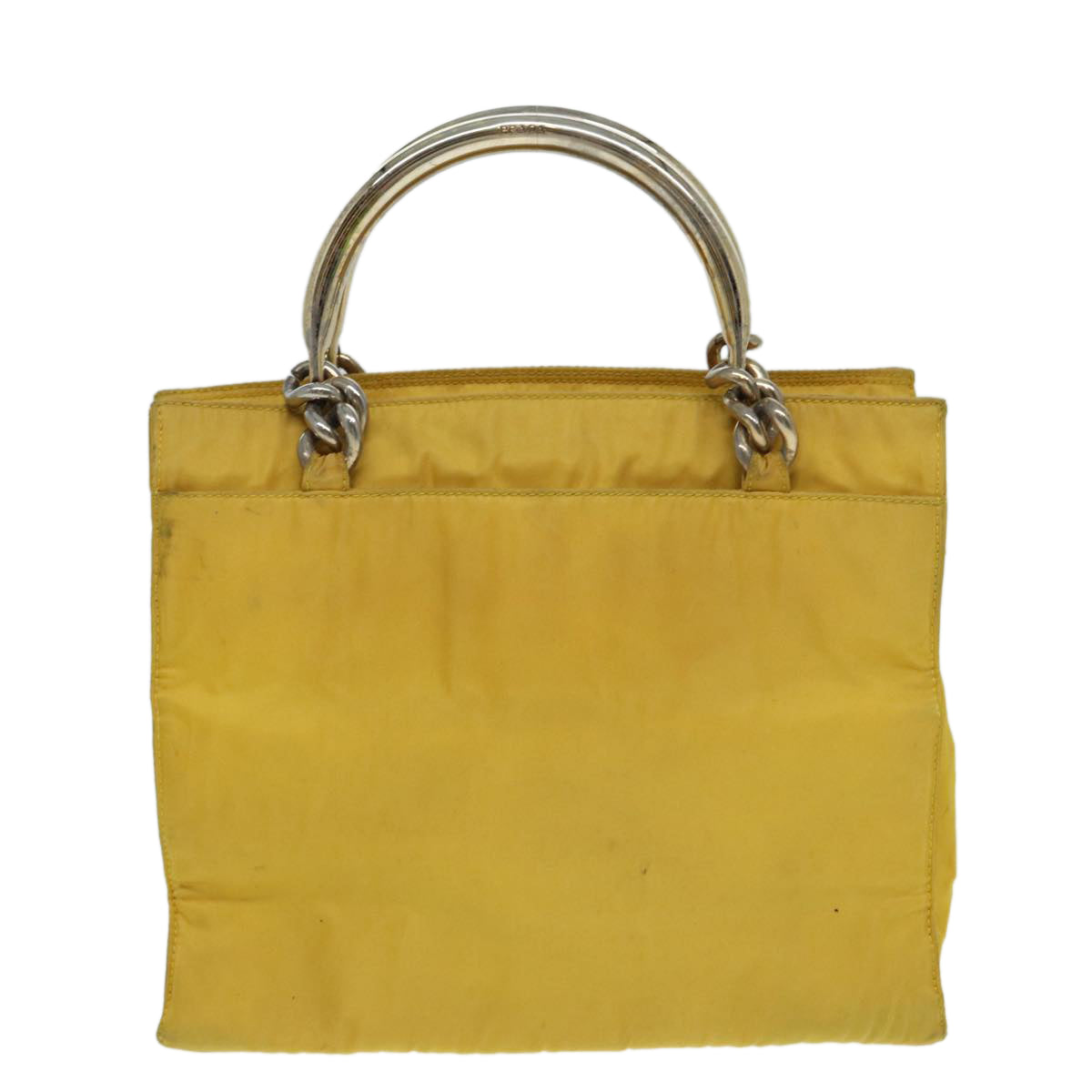 Prada Hand Bag Auth Nylon Yellow Travel Bag Yellow Auth 85132