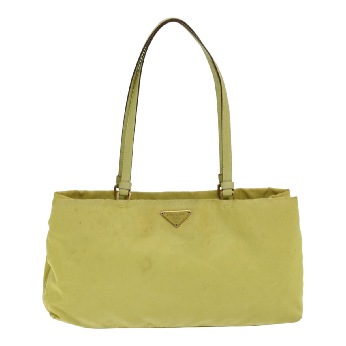 Prada Tote Bag Auth Nylon Yellow