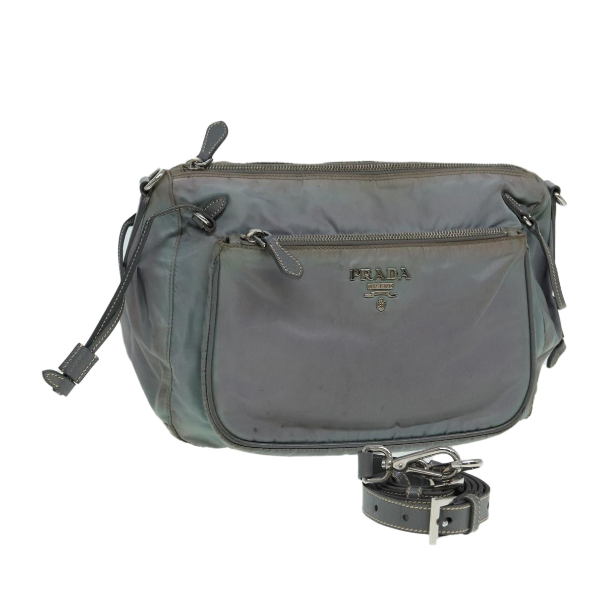 Prada Shoulder Bag Auth Nylon Gray