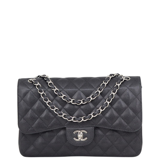 Chanel Classic Double Jumbo 19 Series Handbag Black Flap