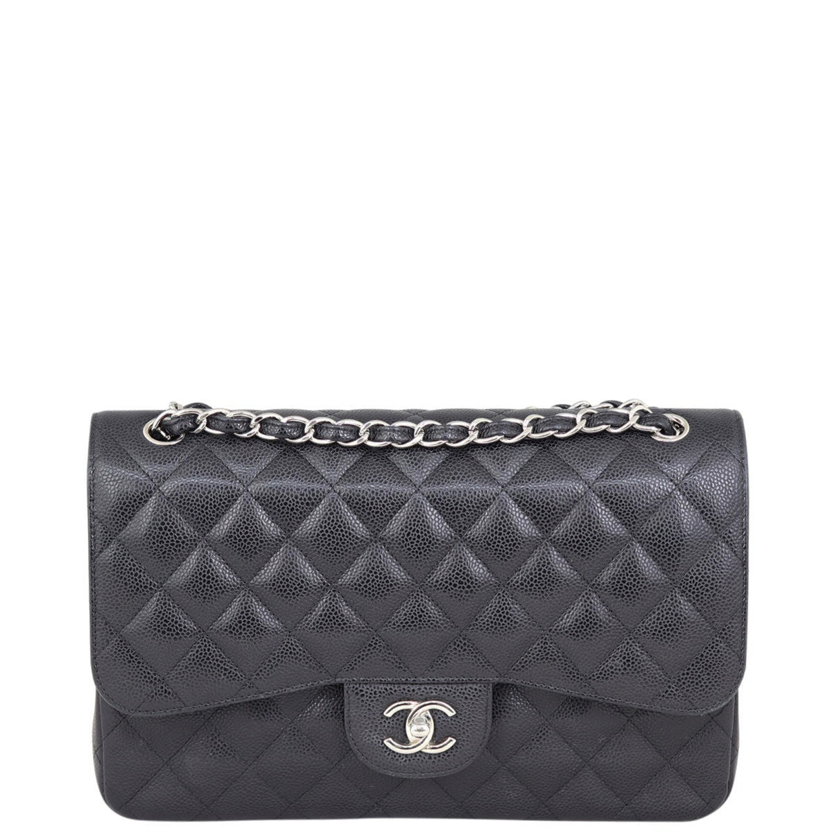 Chanel Classic Double Jumbo 19 Series Handbag Black Flap