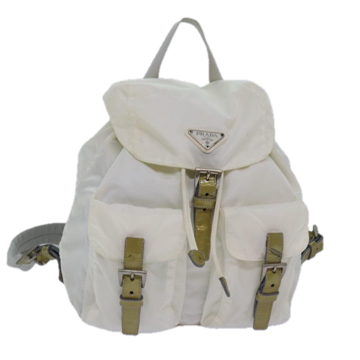 Prada Backpack Auth Nylon White Silver