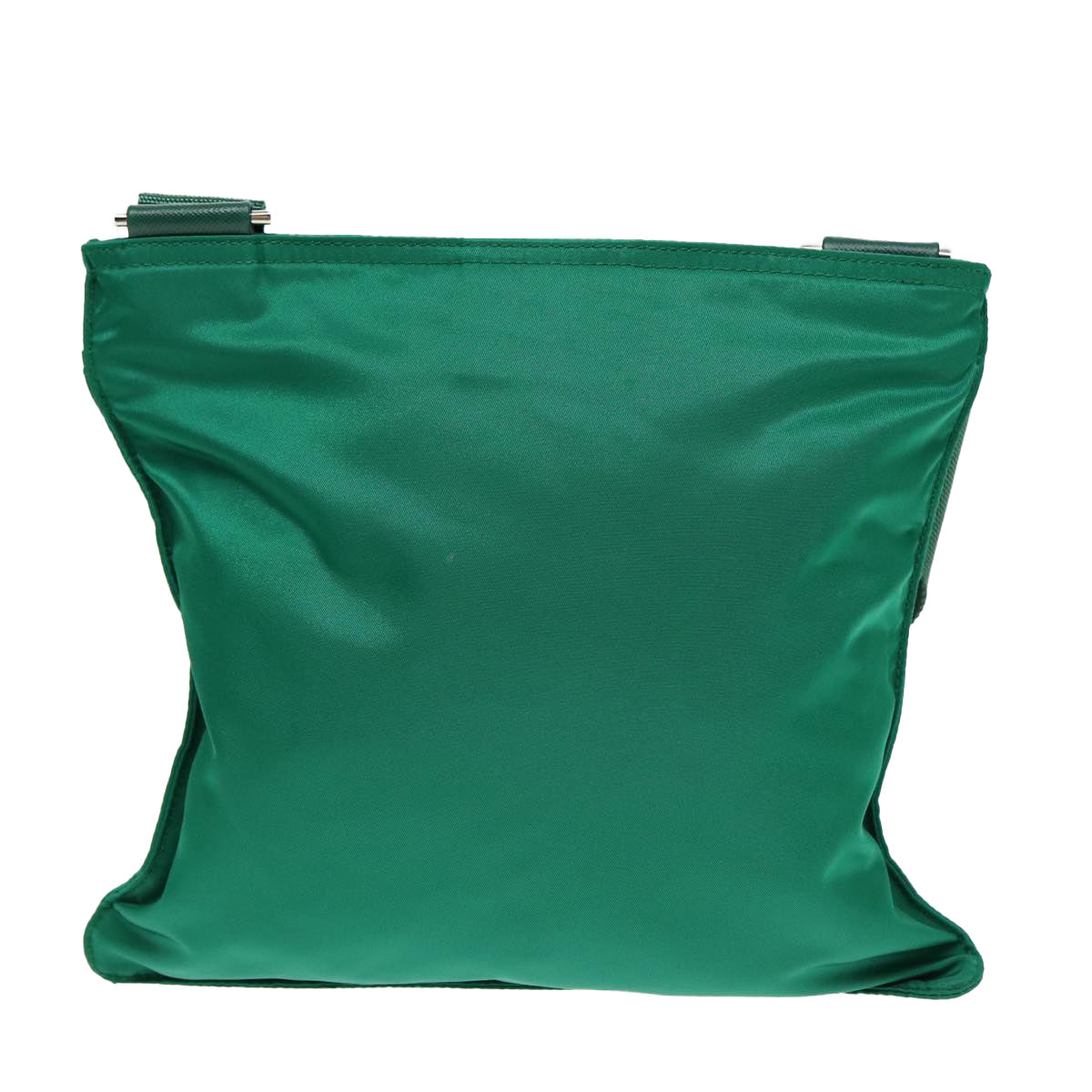Prada Shoulder Bag Auth Nylon Green Silver Silver Auth 85632