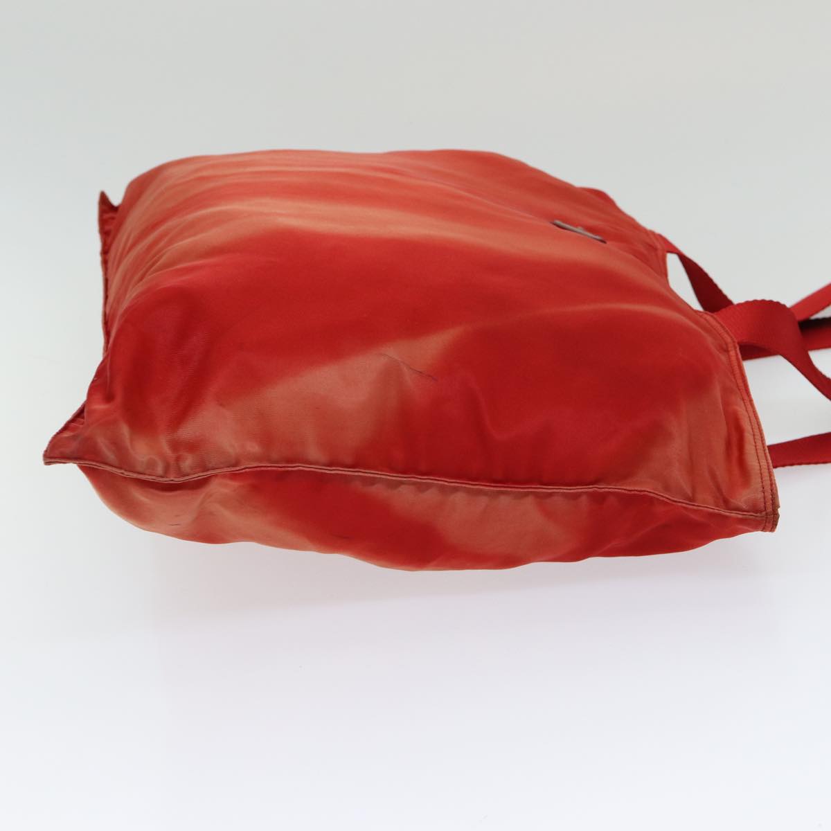 Prada Tote Bag Auth Nylon Red Silver