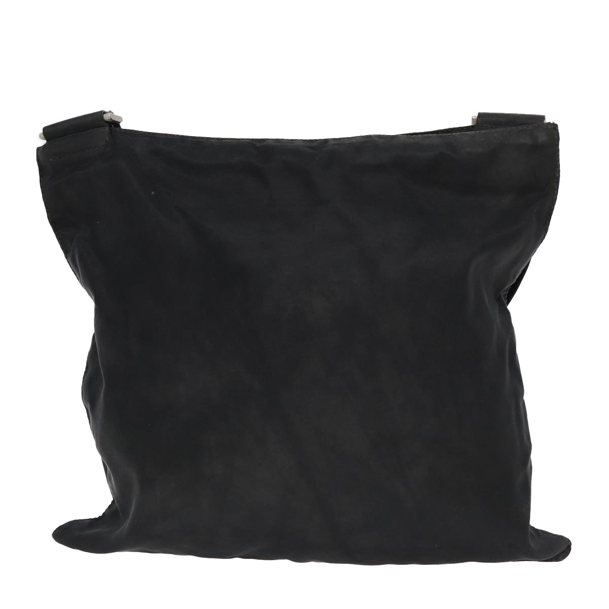 Prada Shoulder Bag Auth Nylon Black Silver Silver Auth 85650