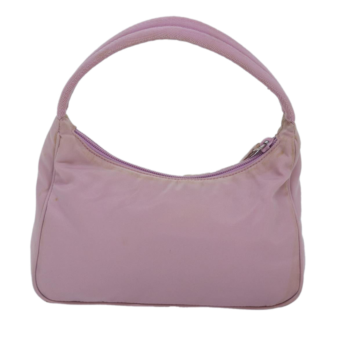 Prada Hand Bag Auth Nylon Pink Silver Travel Bag