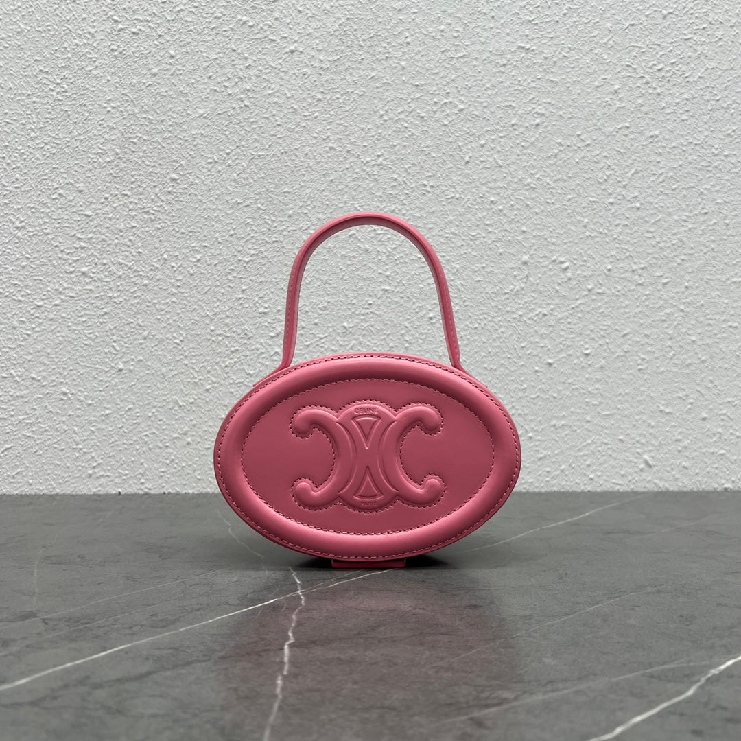 Top Quality Oval Minaudiere Cuir Triomphe Pinike Travel Bag