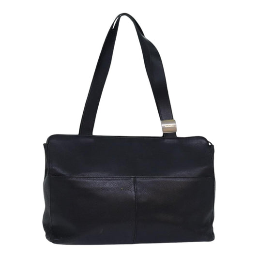 Burberry Luxury ss Shoulder Bag Auth Leather Black Silver