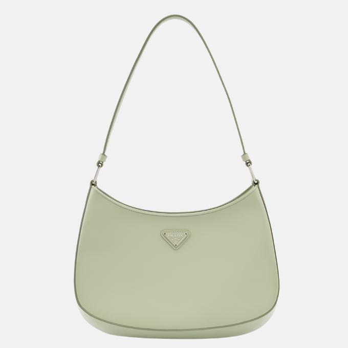 Prada Cleo Smooth Shoulder Bag Leather Green