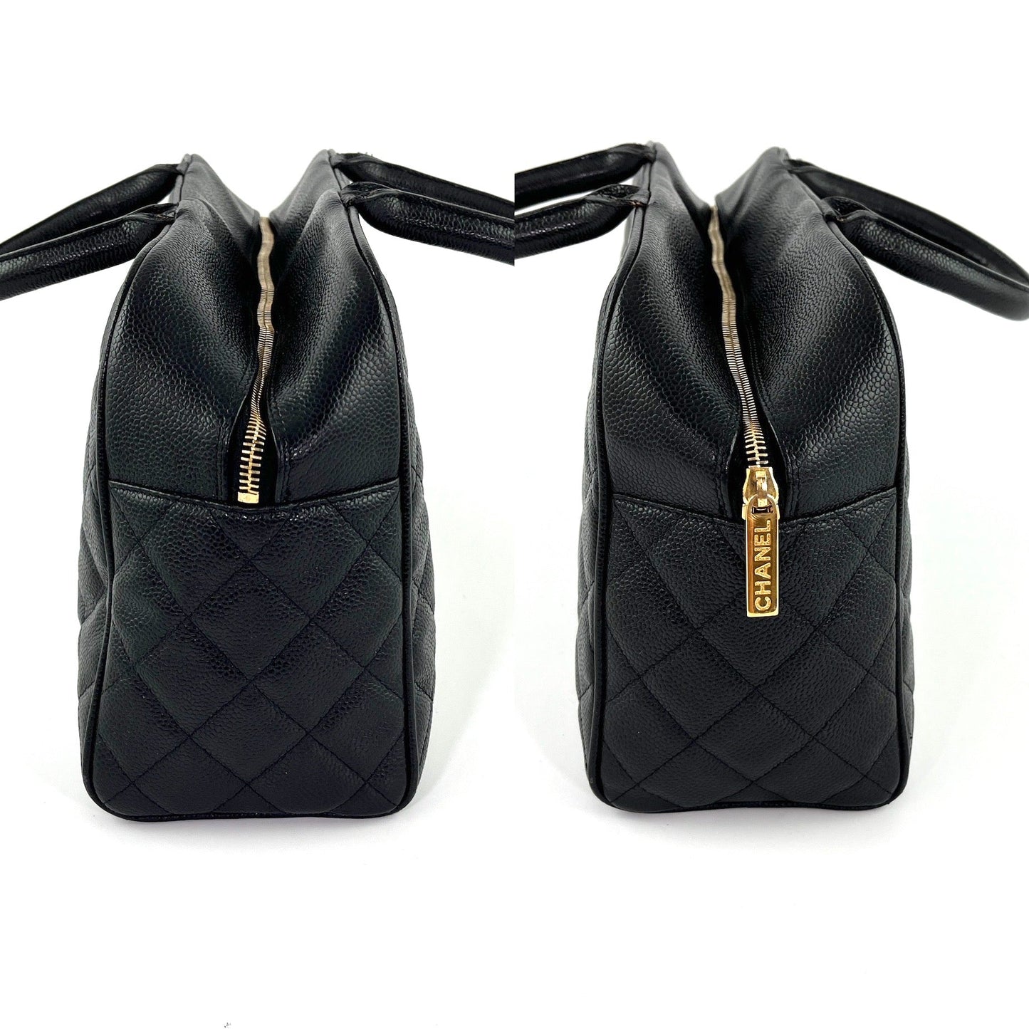 Chanel Black Timeless Caviar Leather Bowler Accessory