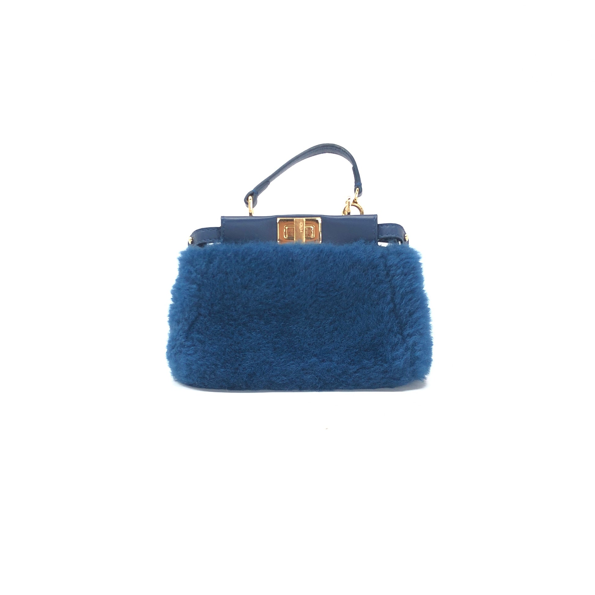 Fendi Peekaboo Shearling 2Way Bag Micro Travel Bag