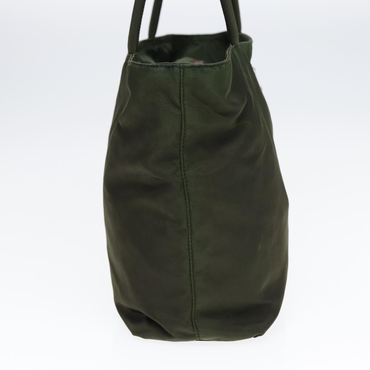 Prada Hand Bag Khaki Auth Nylon Silver Travel Bag