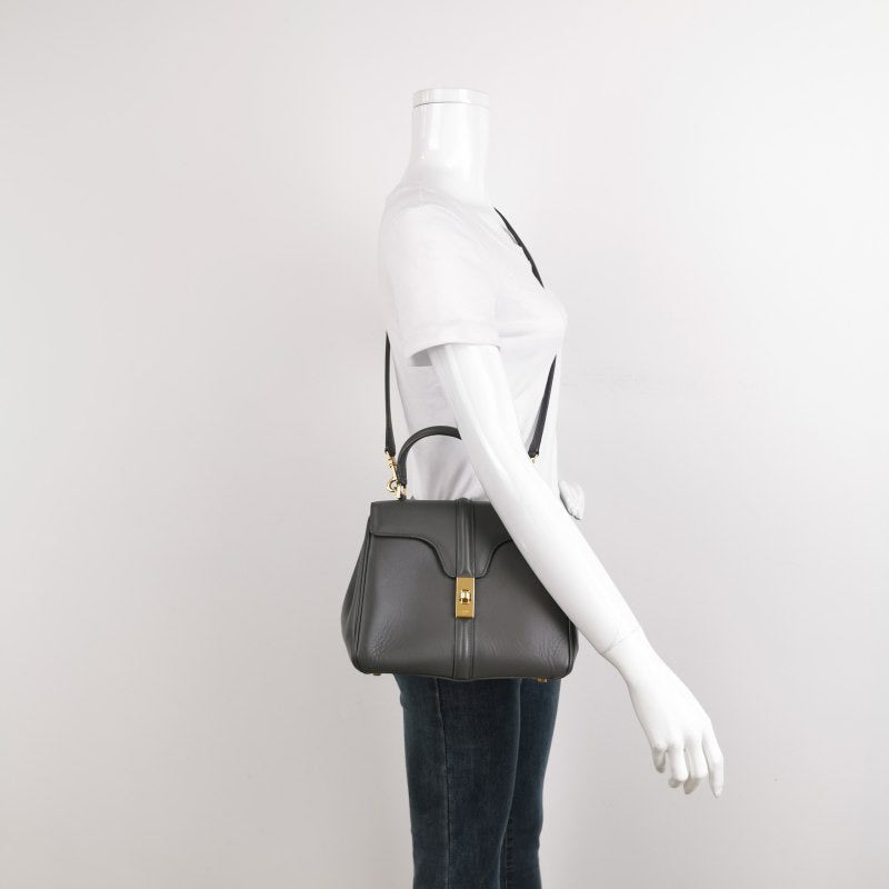 Celine Bag Grey Smooth Calfskin Leather Small Travel Bag