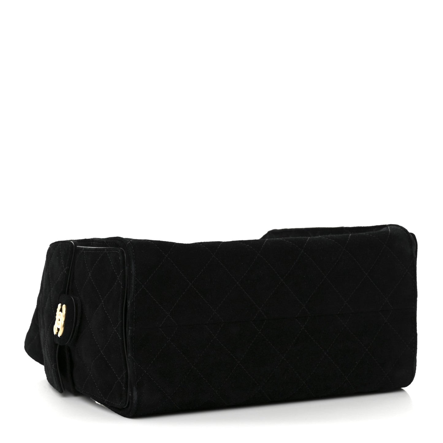 Suede Quilted Small 25 Handbag Black Polished