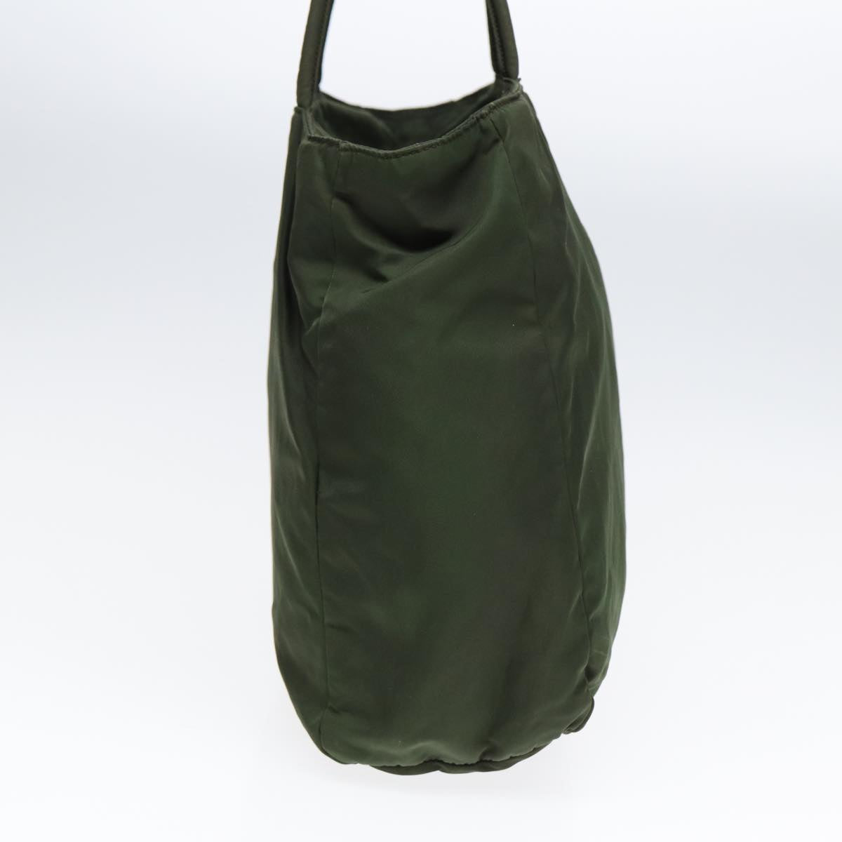 Prada Tote Bag Khaki Auth Nylon Silver Silver Auth 86343