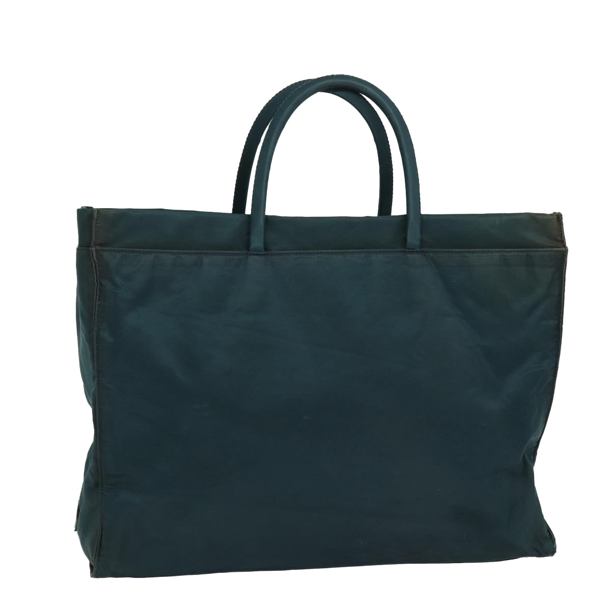 Prada Tote Bag Auth Nylon Green Silver Silver Auth 86347