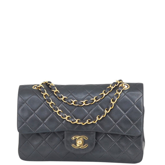 Chanel Classic Double Lambskin GH Handbag Black Small