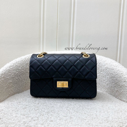 Classic 2.55 Reissue Mini Flap in Black Distressed Calfskin AGHW (Model: ) Accessory Classic