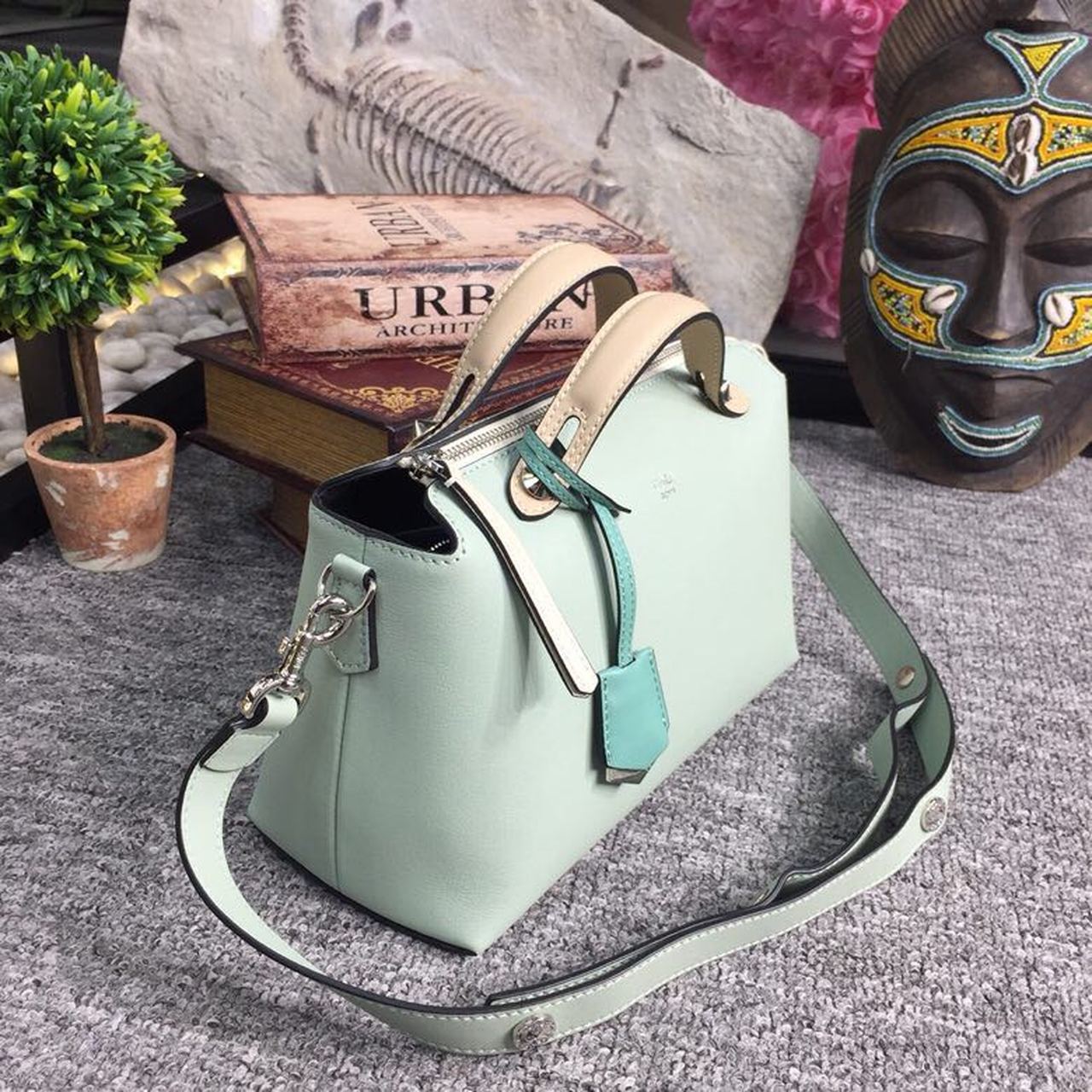 Fendi Top QualityTop Quality By Way Green Medium FF Crossbody Bag